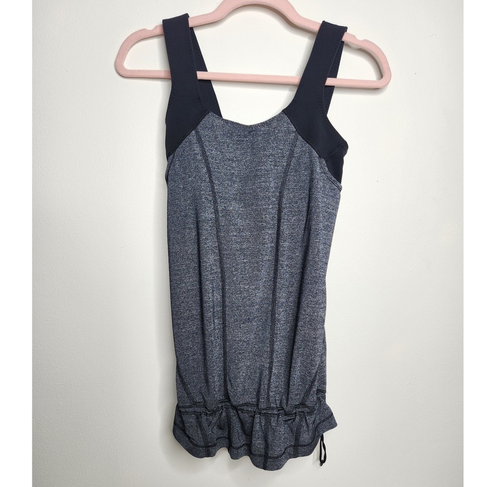 Lululemon Run For Your Life Tank Top‎ Heathered Coal Gray Size 4 Built in Bra